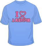 I Love A Survivor - Breast Cancer Awareness T Shirt