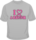I Love A Survivor - Breast Cancer Awareness T Shirt