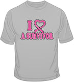 I Love A Survivor - Breast Cancer Awareness T Shirt