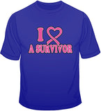 I Love A Survivor - Breast Cancer Awareness T Shirt