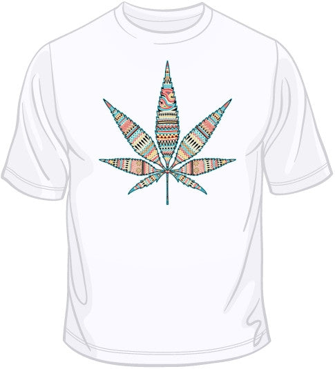 Pot Leaf - Multi Pastel T Shirt