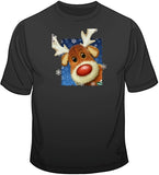 Rudolph Face - Christmas T Shirt