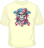 Americana Skull with Bandana - Solar Trans T Shirt