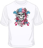 Americana Skull with Bandana - Solar Trans T Shirt