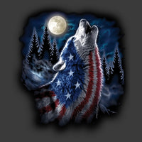 Flag Wolf Americana T Shirt