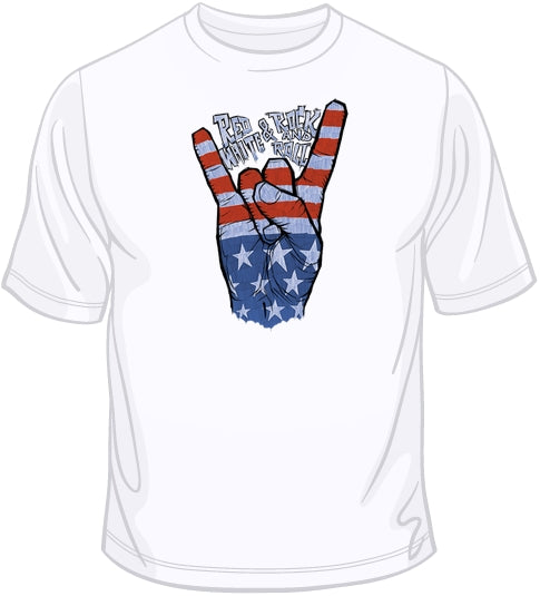 Rock & Roll Hand Peace Sign USA T Shirt