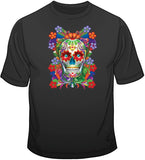 Painted Skull - Floral T Shirt