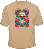 Painted Skull - Floral T Shirt