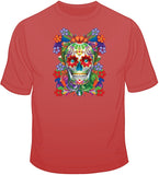 Painted Skull - Floral T Shirt
