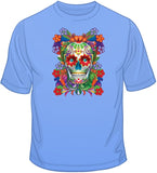 Painted Skull - Floral T Shirt