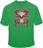 Painted Skull - Floral T Shirt