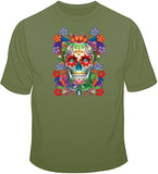 Painted Skull - Floral T Shirt