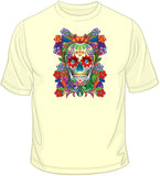 Painted Skull - Floral T Shirt