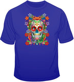 Painted Skull - Floral T Shirt