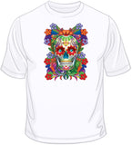 Painted Skull - Floral T Shirt
