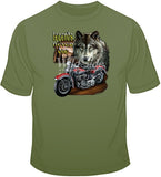 Wolf Legend w/ Motorcycle T Shirt