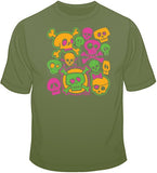Cartoon Skulls - Neon T Shirt