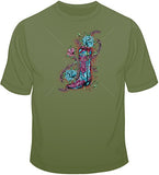 Cowgirl Boots w/ Roses T Shirt