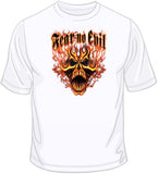 Fear No Evil-Fire Skull T Shirt