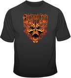 Fear No Evil-Fire Skull T Shirt