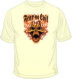 Fear No Evil-Fire Skull T Shirt