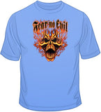 Fear No Evil-Fire Skull T Shirt