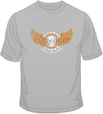 Live to Ride Skull Wings T Shirt