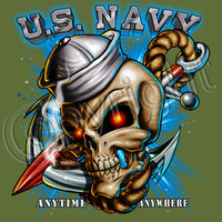 Navy Skull T Shirt