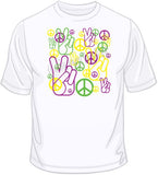 Peace Fingers &amp; Sign - Neon T Shirt