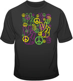 Peace Fingers &amp; Sign - Neon T Shirt