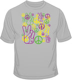 Peace Fingers &amp; Sign - Neon T Shirt