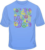 Peace Fingers &amp; Sign - Neon T Shirt