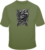 Skull Cowboy, Guns, Wings T Shirt