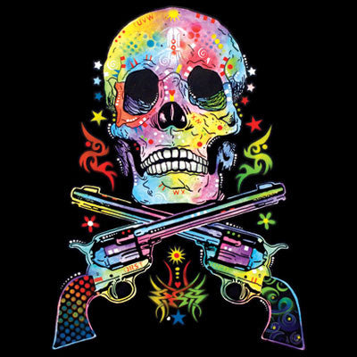 Skull &amp; Guns Neon  T Shirt
