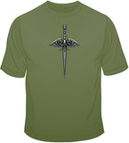 Skull Wings Knife w/ Crest T Shirt