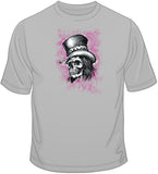 Skull with Top Hat- With Pink Cloud T Shirt