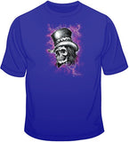Skull with Top Hat- With Pink Cloud T Shirt