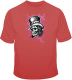 Skull with Top Hat- With Pink Cloud T Shirt