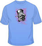 Skull with Top Hat- With Pink Cloud T Shirt