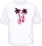 Stencil Palm Trees and Heart T Shirt