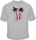 Stencil Palm Trees and Heart T Shirt