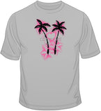 Stencil Palm Trees and Heart T Shirt