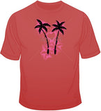 Stencil Palm Trees and Heart T Shirt