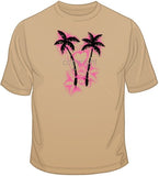 Stencil Palm Trees and Heart T Shirt