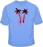 Stencil Palm Trees and Heart T Shirt