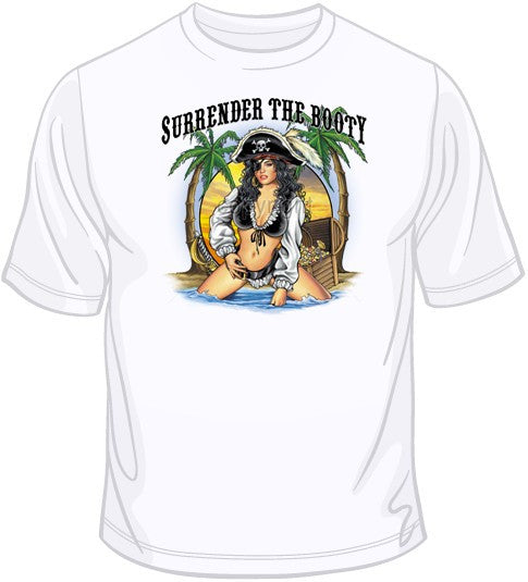 Surrender the Booty Pirate Girl T Shirt
