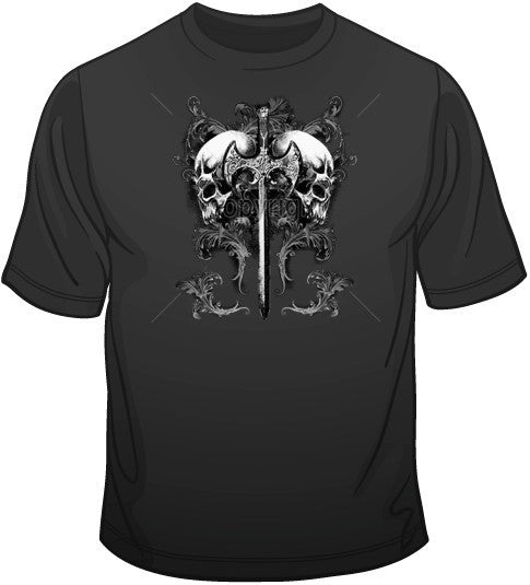 Viking Skull with Ax (supersized) T Shirt | BoardwalkTees.com