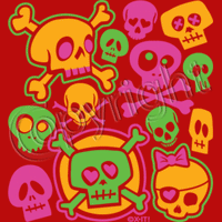 Cartoon Skulls - Neon T Shirt
