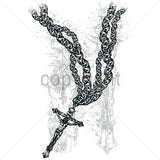 Crucifix &amp; Chain T Shirt