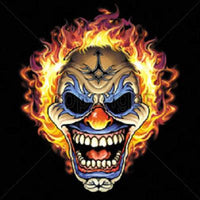 Flaming Clown Skull T Shirt
